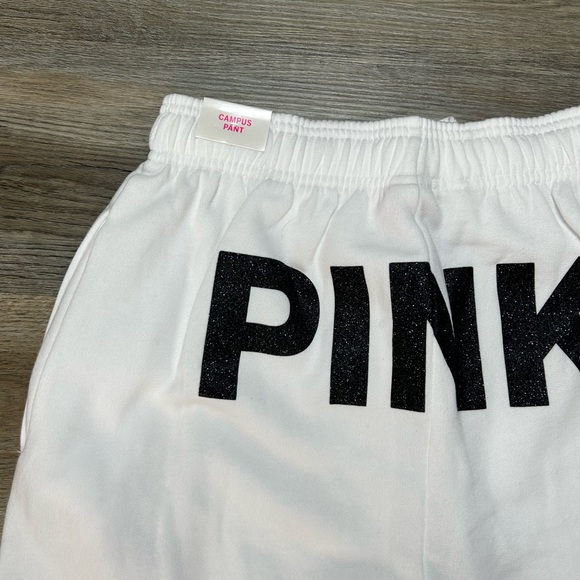 PINK Originals LE White Glitter Campus Sweatpants (NWT) - Picture 14 of 15